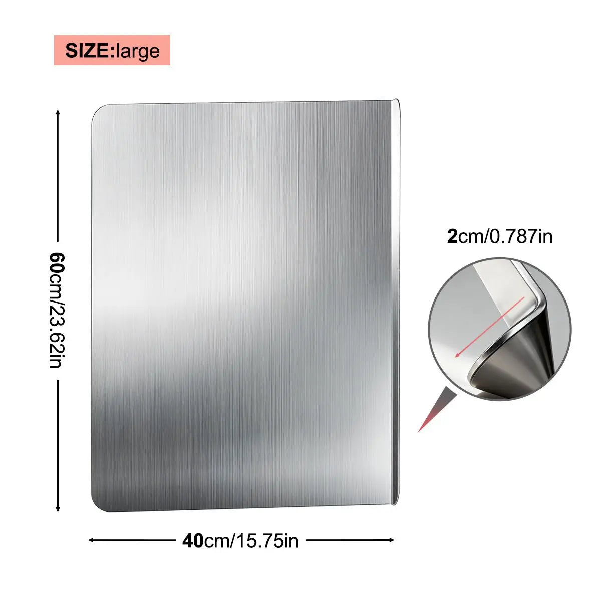 Stainless Steel, non-slip kitchen cutting board.