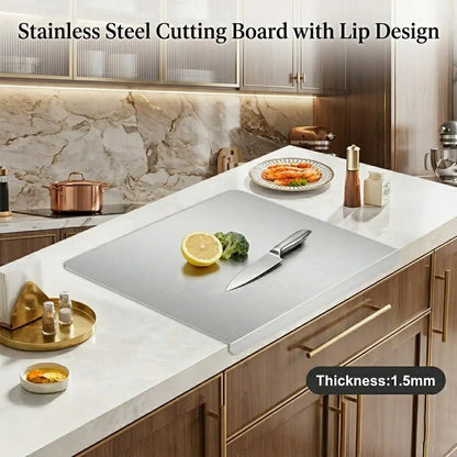 Stainless Steel, non-slip kitchen cutting board.