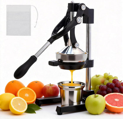 Cast Iron Juicer,Manual Juicer Hand Press,Professional Citrus Juicer | with Stainless Steel Cup,Easy to Use & Clean,Heavy Duty Stainless Steel Manual Juicer for Orange Juice,Pomegranate,Lemon