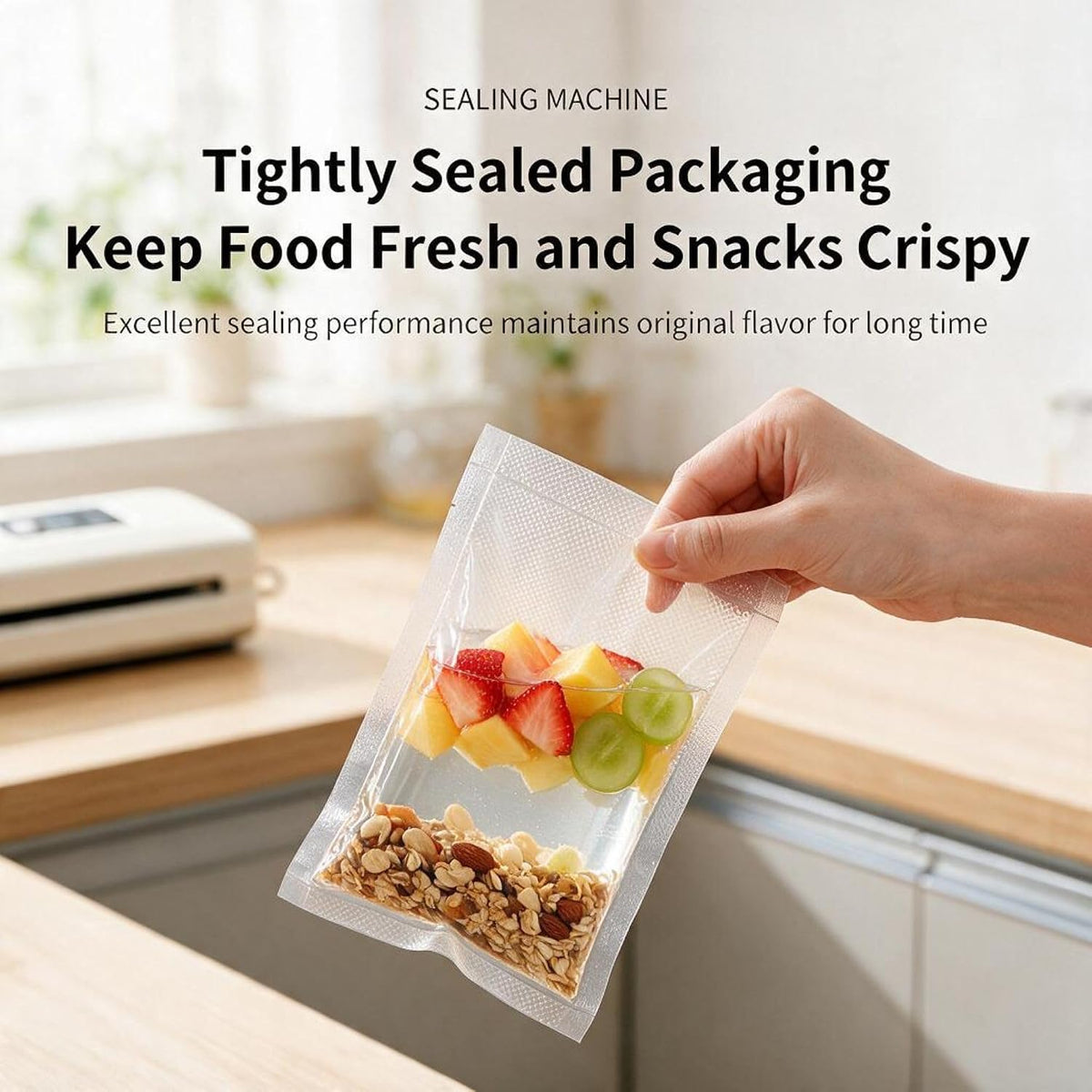 Mini Bag Sealer & Cutter, USB-C Rechargeable, 6-Gear Adjustable Heat, LED Display, Magnetic, for Chips/Snacks/Mylar/Plastic, No Preheating, Freshness Keeper, Portable Travel Gadget, White