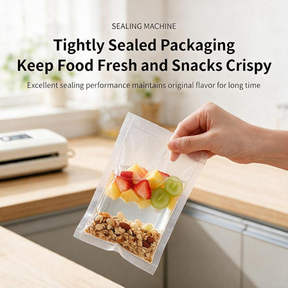 Mini Bag Sealer & Cutter, USB-C Rechargeable, 6-Gear Adjustable Heat, LED Display, Magnetic, for Chips/Snacks/Mylar/Plastic, No Preheating, Freshness Keeper, Portable Travel Gadget, White