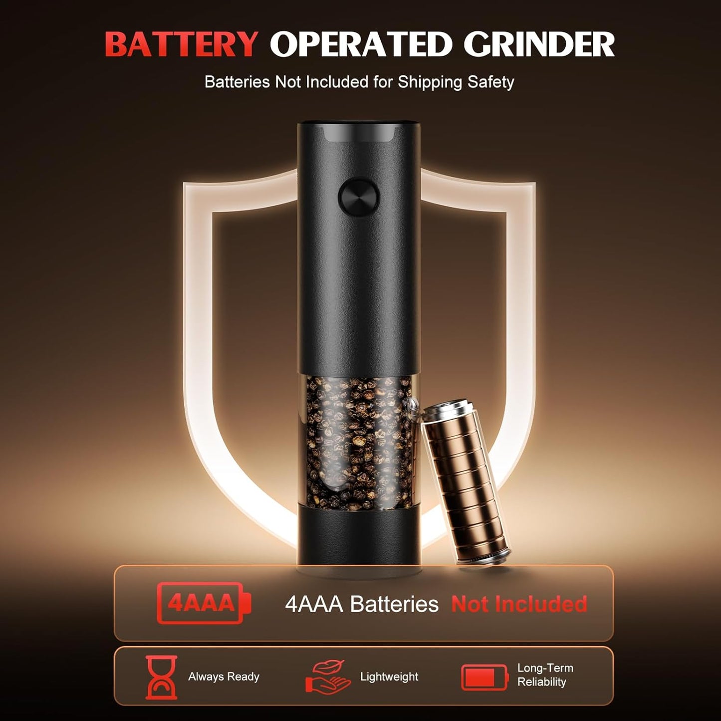 Electric Salt and Pepper Grinder Set Automatic Battery Pepper Mill Shakers Adjustable Coarseness Upgraded Larger Capacity with Led Home and Kitchen Appliances Birthday Gifts for Women Men