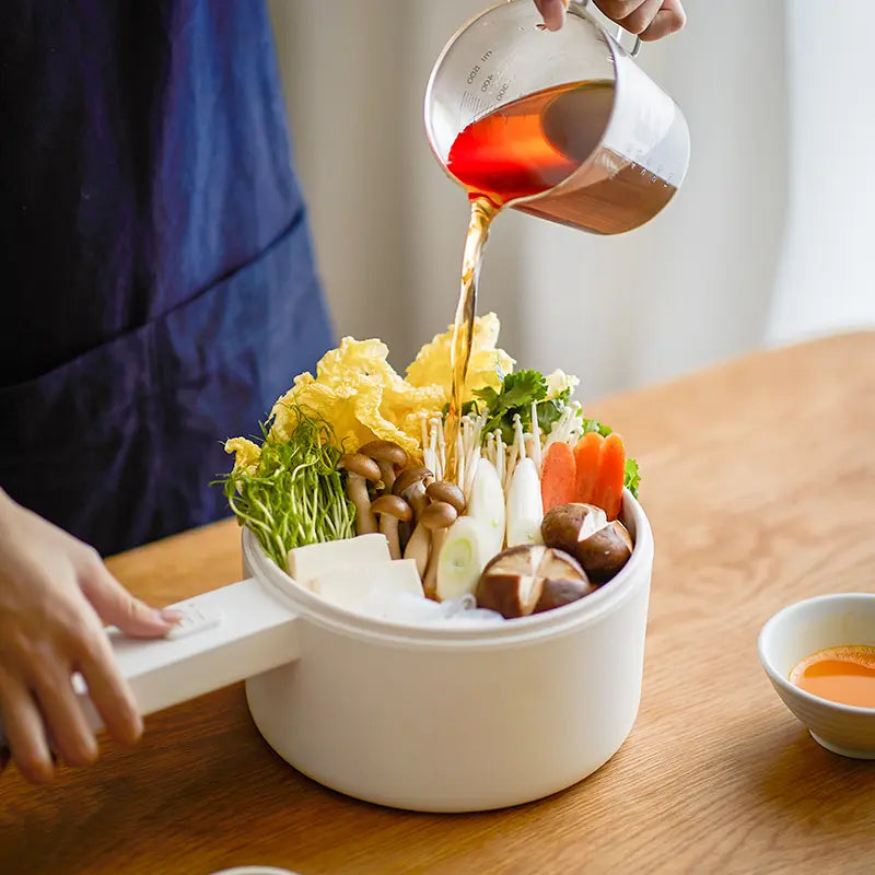 Olakys. Electric Hot Pot,1.5L Mini Hot Pot, Ceramic Glaze Non-Stick Portable Pot, Electric Pot for for Steak, Egg, Fried Rice, Oatmeal, Soup,Ramen with Dual Power Control, Electric Pot for Dorm Multifunctional Hot Pot Kitchen Appliances,Home Essentials