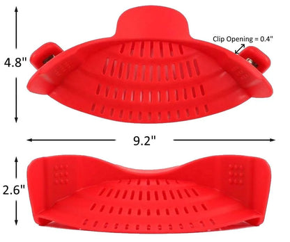 Universal Silicone Clip-On Pot Strainer - Simple Snap and Strain