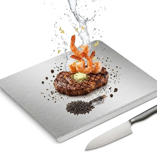 Stainless Steel, non-slip kitchen cutting board.