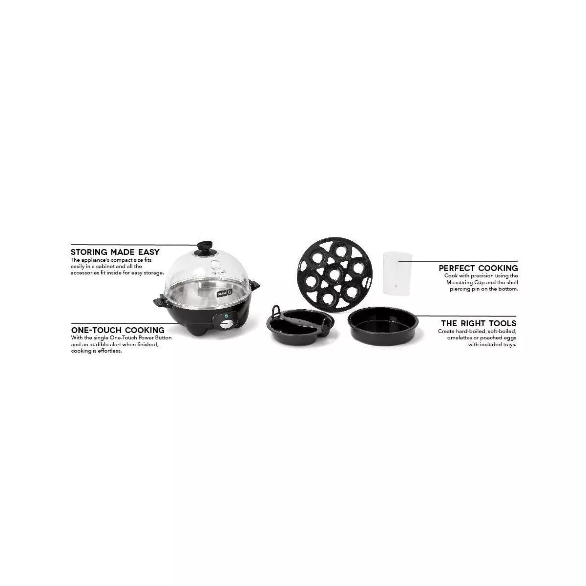 Dash 3-In-1 Everyday 7-Egg Cooker with Omelet Maker and Poaching