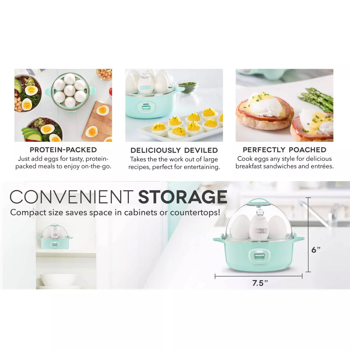 Dash 3-In-1 Everyday 7-Egg Cooker with Omelet Maker and Poaching