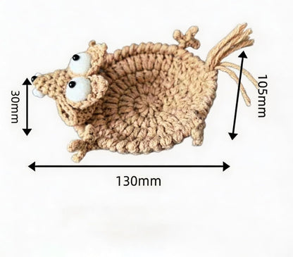 Crochet Lizard Coaster, Unique Lizard Funny Coasters, Cute 3D Handmade Crochet Animal Coaster, Decorative Drink Mug Rug for Home Decor (Mixed*3)