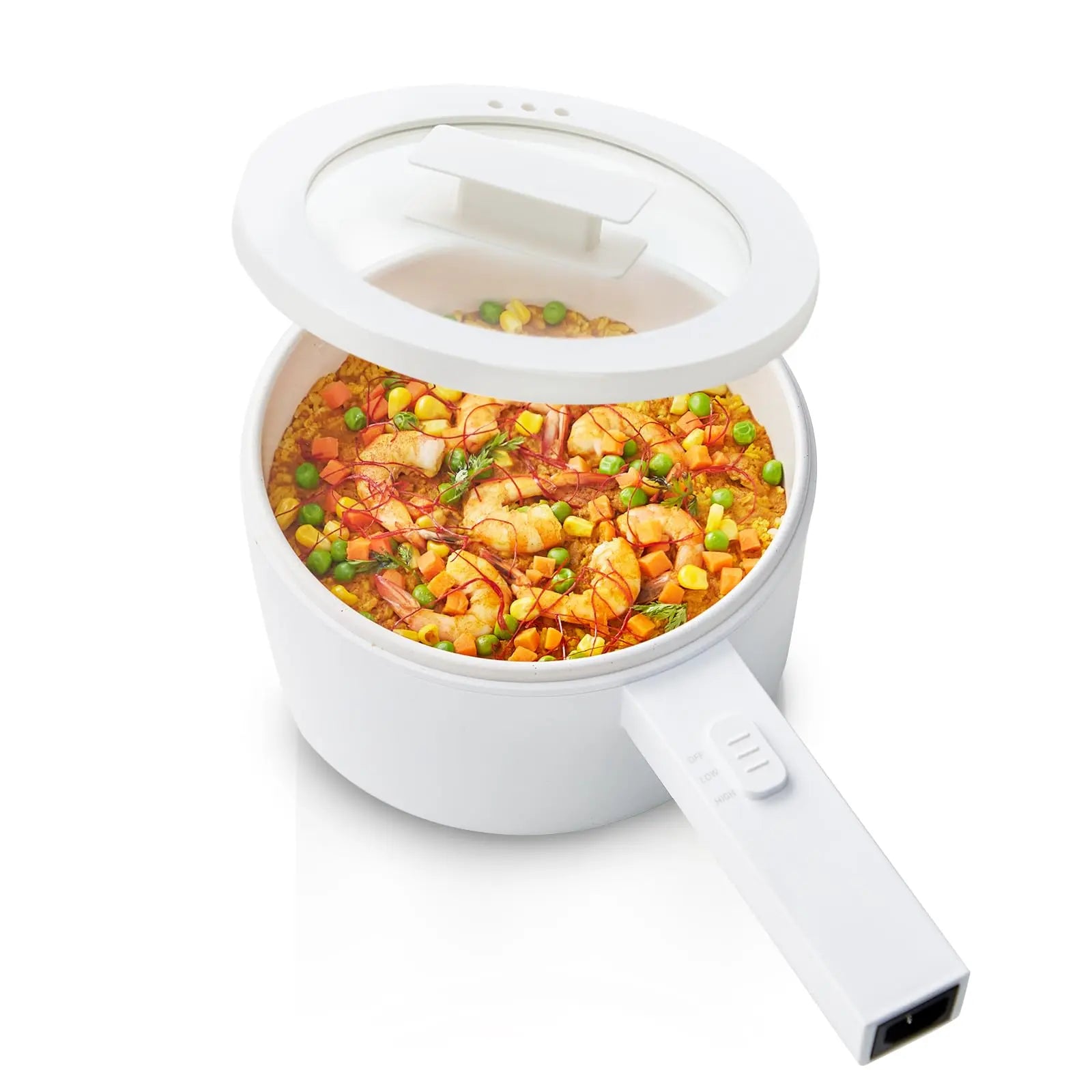 Olakys. Electric Hot Pot,1.5L Mini Hot Pot, Ceramic Glaze Non-Stick Portable Pot, Electric Pot for for Steak, Egg, Fried Rice, Oatmeal, Soup,Ramen with Dual Power Control, Electric Pot for Dorm Multifunctional Hot Pot Kitchen Appliances,Home Essentials