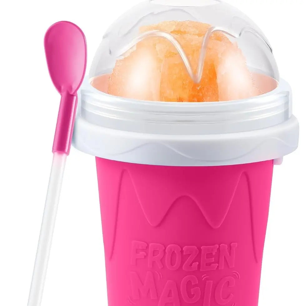 Slushy Cup, Magic Quick Frozen Slushie Maker Cup Squeeze,Ice Cream Make,Cool Fun Stuff Things Gadgets (Green)