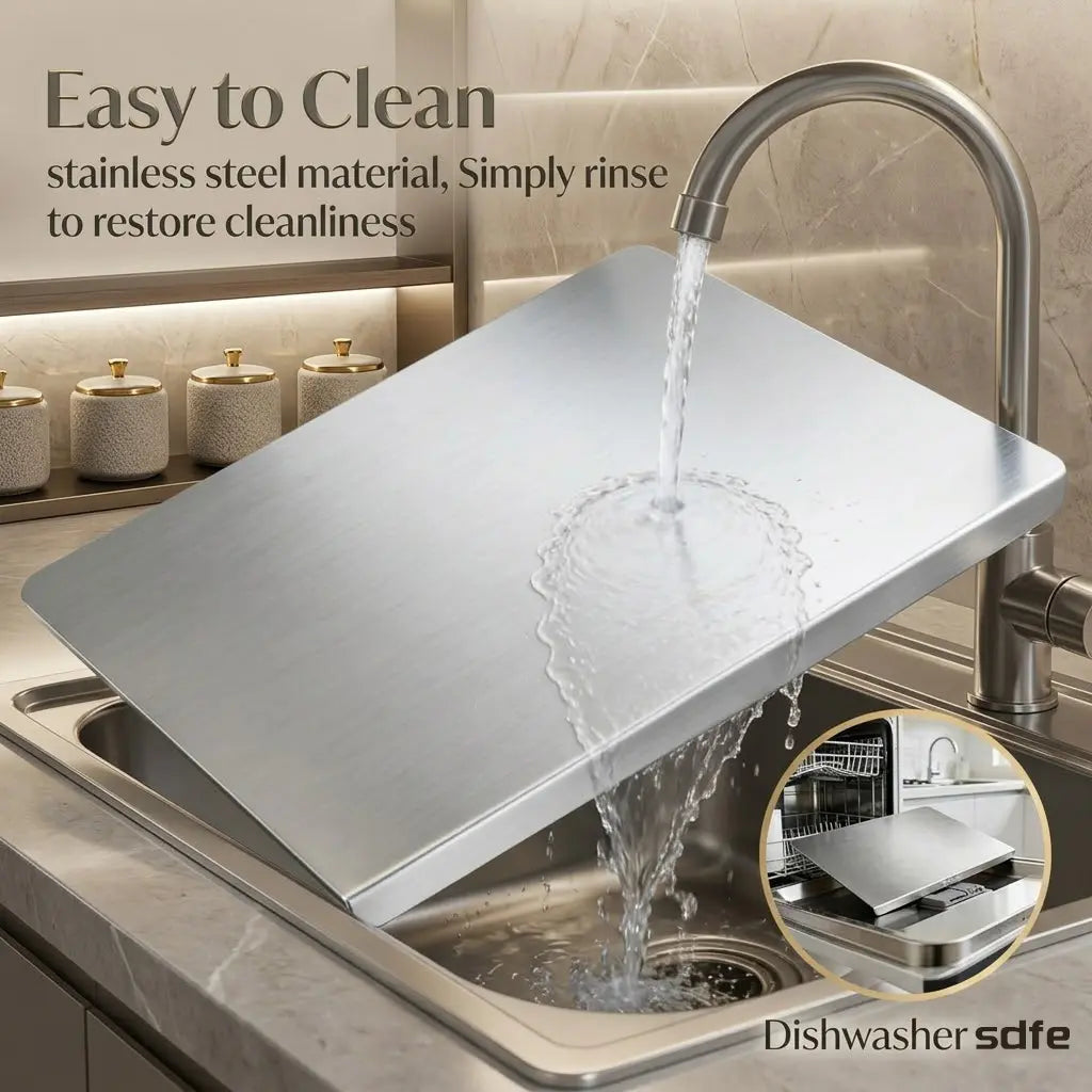 Stainless Steel, non-slip kitchen cutting board.