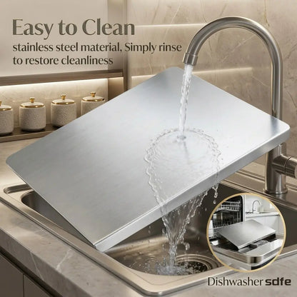 Stainless Steel, non-slip kitchen cutting board.