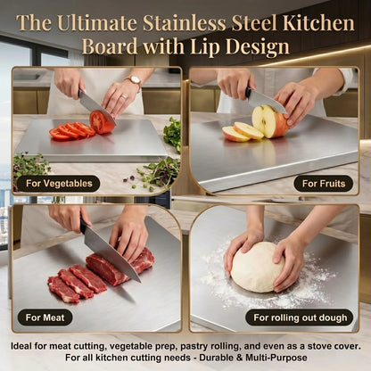 Stainless Steel, non-slip kitchen cutting board.