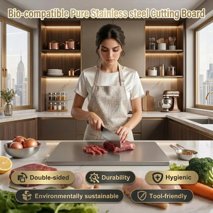 Stainless Steel, non-slip kitchen cutting board.